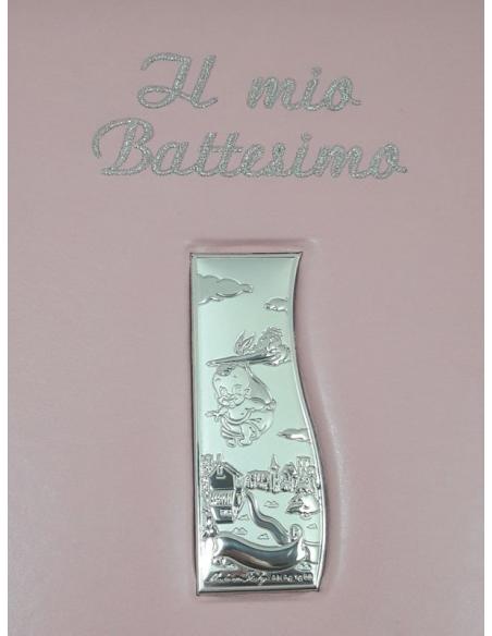 Album-foto-il-mio-battesimo-rosa-Particolare-placca-e-scritta