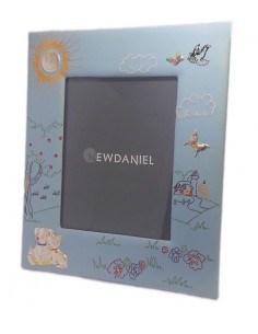 Cornice portafoto Ricamata 20x25 Celeste 2