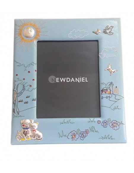 Cornice portafoto Ricamata 20x25 Celeste