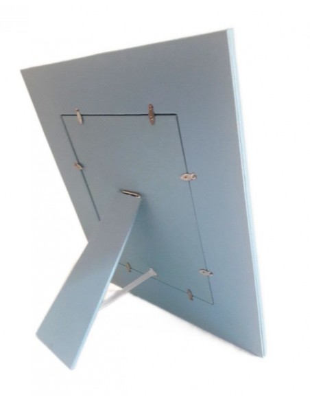 Cornice portafoto Ricamata 20x25 Celeste-Vista posteriore sx