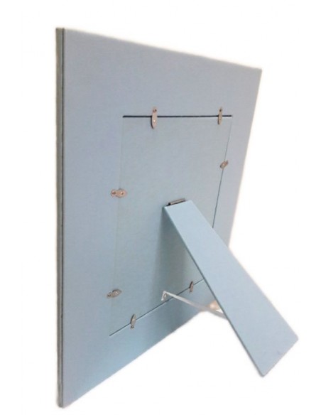Cornice portafoto Ricamata 20x25 Celeste-Vista posteriore dx
