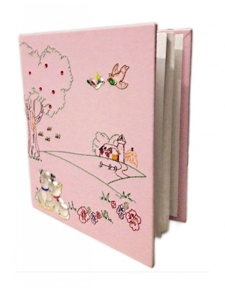 Album-porta-foto-rosa-ricamato-semi-aperto-16112R