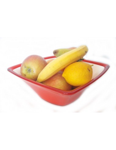 Insalatiera-Square-in-plastica colorata-Rossa-con-frutta-bicolore-da-2,3litri