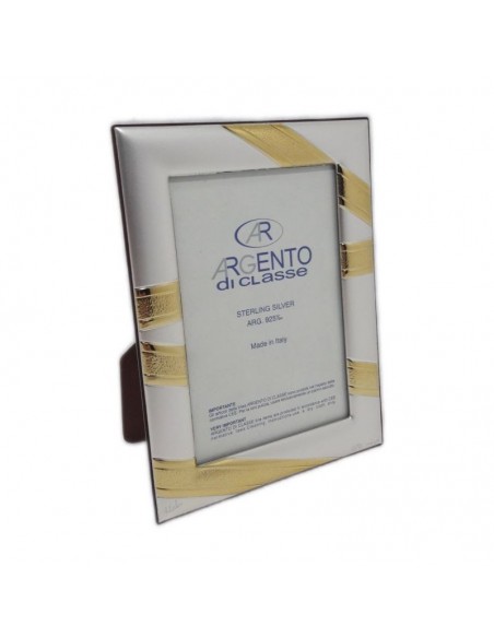 Cornice Portafoto Argento decoro oro 9x13