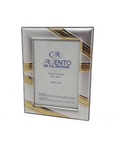 Cornice Portafoto Argento decoro oro 9x13 2
