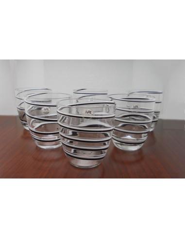 Bicchiere-Eddy-Nero-Bianco-Acqua H10cm-Set-da-6Pz