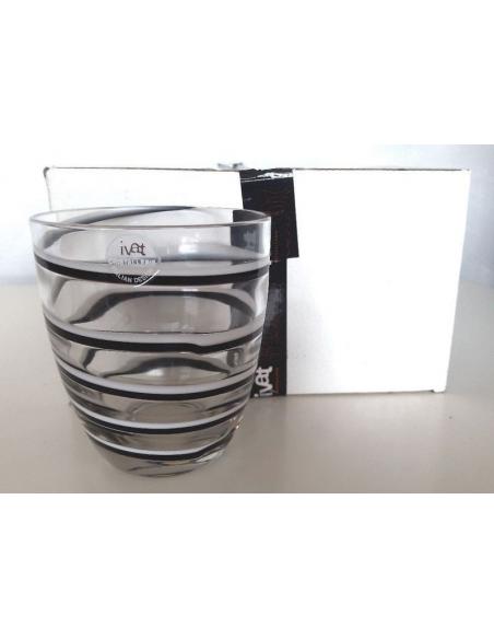 Bicchiere-Eddy-Nero-Bianco-Acqua H10cm-Confezione
