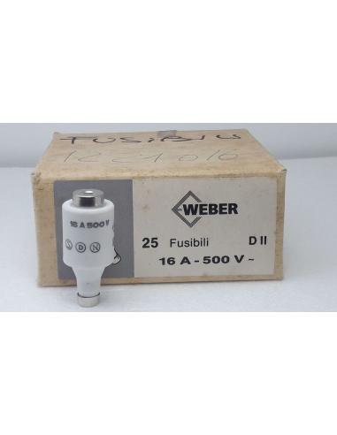 Fusibili Weber a Bottiglia 16A - 500V DII 1221016 vista confezione
