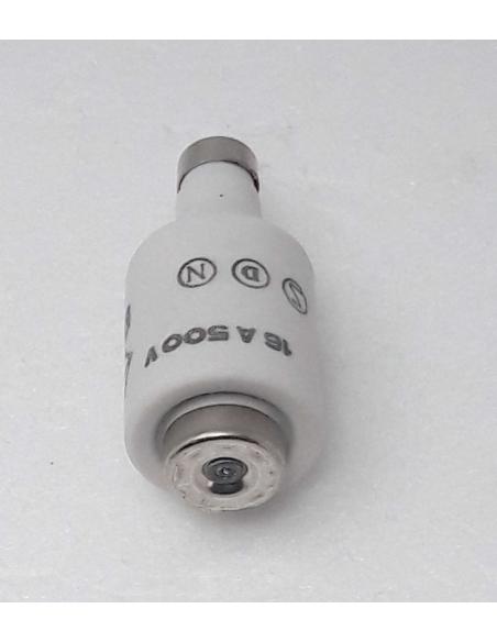 Fusibili Weber a Bottiglia 16A - 500VAC DII - 1221016 - 5x2 Cm, vista orizzontale