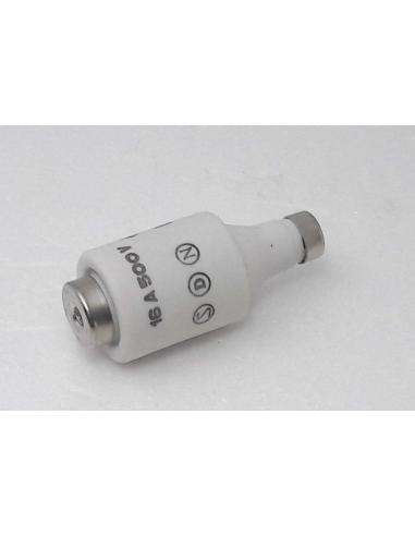 Fusibili Weber a Bottiglia 16A - 500VAC DII - 1221016 - 5x2 Cm, vista orizzontale laterale