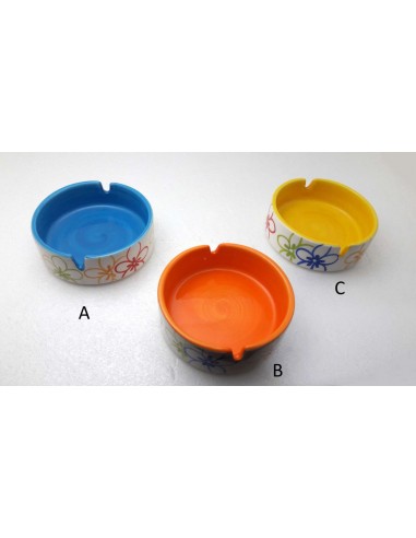 Posacenere in Ceramica con Decorazione Floreale