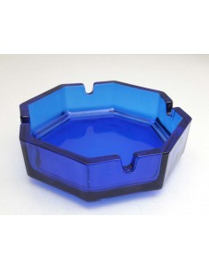 Posacenere in vetro ottagonale kosem colore blu 2