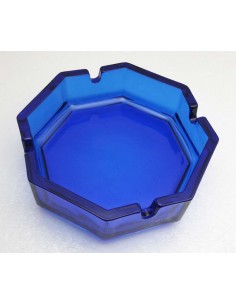 Posacenere in vetro ottagonale kosem colore blu
