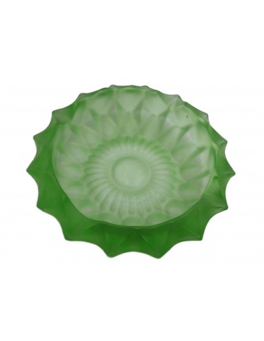 Posacenere in vetro sfaccettato verde
