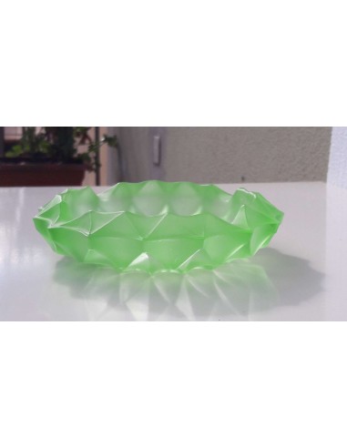 Posacenere in vetro sfaccettato verde