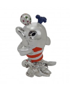 Delfini in resina Argentata 4 soggetti assortiti