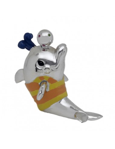 Delfini in resina Argentata 4...