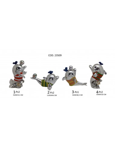 Delfini in resina Argentata 4...