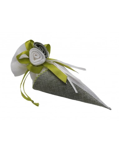 Cono juta bicolore per confettata ø circa 6x17 cm