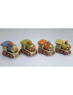 Trenino porcellana decorata 4 colori 5,5x4xh4,5cm 2