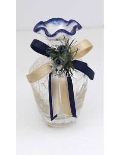 Vasetti in vetro lavorato tipo murano con decorazione fiori 2