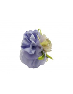 Sacchetti-colore-glicine-in-raso-e-organza-con-fiore 2