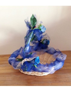 Cestino-ovale-vimini-decorato-Blu-44x31x3-con-manico 2