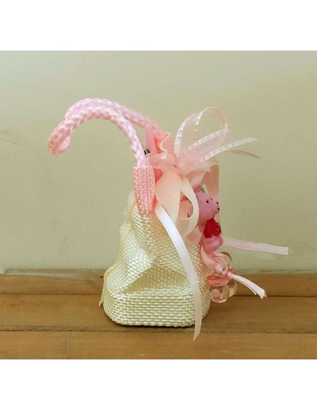 Sacchetto-Borsetta-portaconfetti Rosa-con-pupazzeto-DG6713-R-1