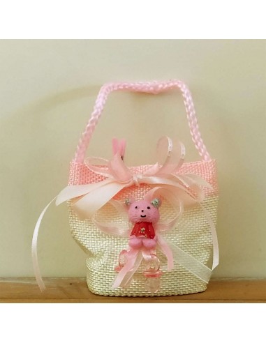 Sacchetto-Borsetta-portaconfetti Rosa-con-pupazzeto-DG6713-R