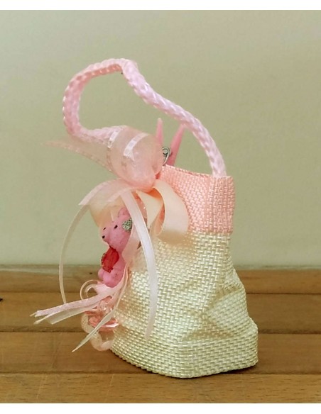 Sacchetto-Borsetta-portaconfetti Rosa-con-pupazzeto-DG6713-R-3