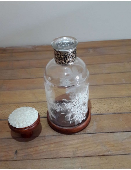 Bottiglia-Claraluna-con-base-e-tappo-in-legno-vintage-2