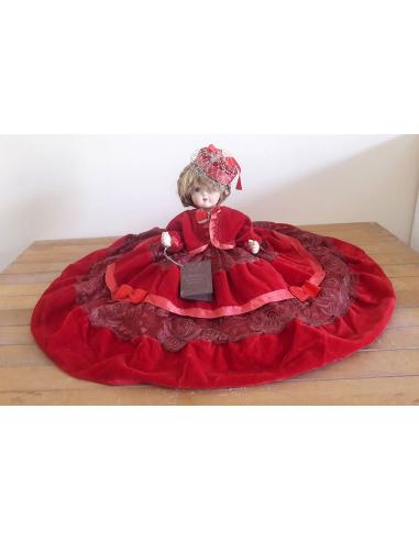 Bambola-in-Porcellana-Capodimonte-Rossa-l'infinito-Vintage