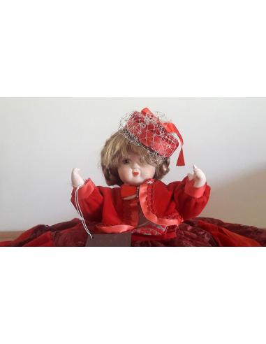 Bambola-in-Porcellana-Capodimonte-Rossa-l'infinito-Vintage-2