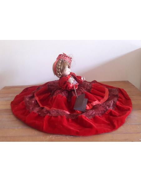 Bambola-in-Porcellana-Capodimonte-Rossa-l'infinito-Vintage-4