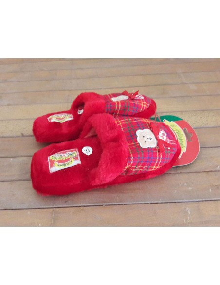 Pantofoline-Bimbo-Rosse-con-Quadretti-2