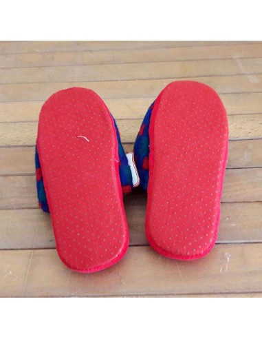 Pantofoline-Bimbo-Rosso/Blu-con-quadretti-4