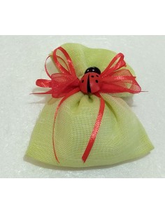 Coccinella-Rossa-Legno-con-Spilla- Fiocchetto-Rosso-su-juta 2