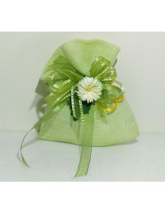 Sacchetto verde con margherita