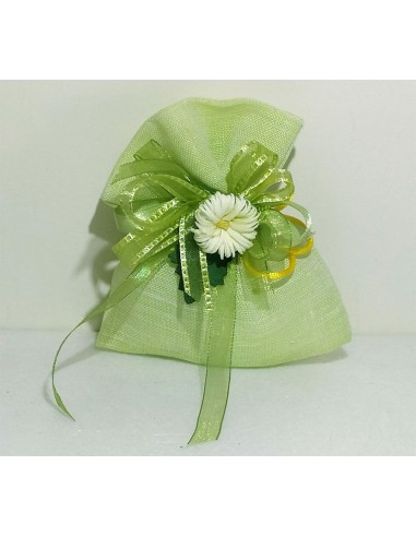 Sacchetto verde con margherita