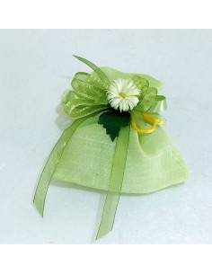 Sacchetto verde con margherita 2