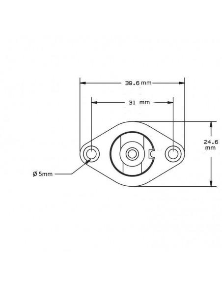Portalampada ceramica per lampada alogena R7s-Dimensioni