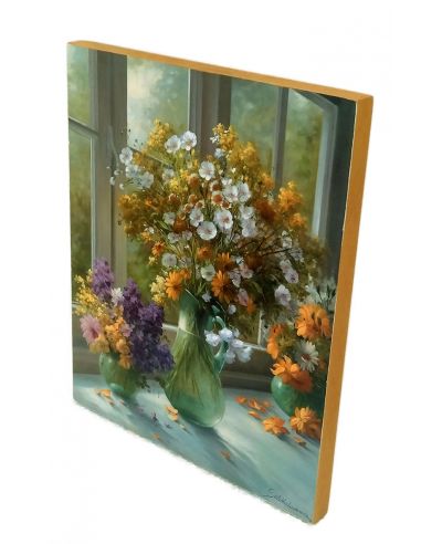 Quadro in legno Via Brera dipinto a...