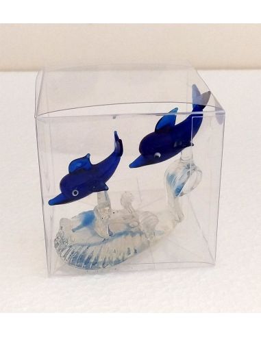 Delfini-Blu-in-coppia-su-base-trasparente-con scatola