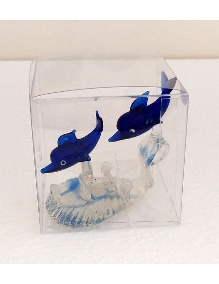 Delfini-Blu-in-coppia-su-base-trasparente-con scatola