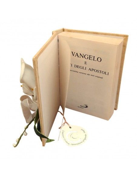 Vangelo antichizzato con bouquet calle10,5x2,6xH14-interno1