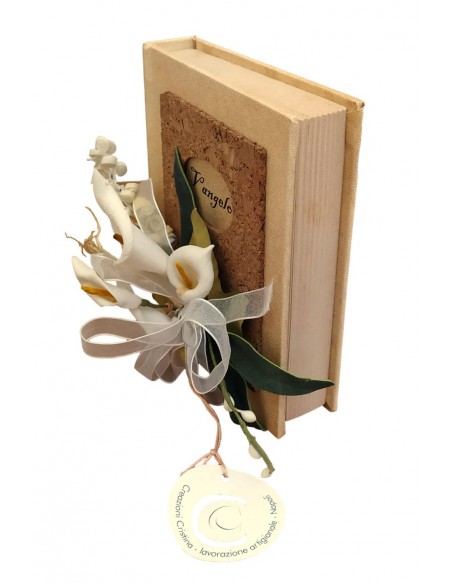 Vangelo antichizzato con bouquet calle10,5x2,6xH14-2