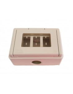 Cassetta-portafrutti-da-parete-avorio-con-portello-3-P-magic-1503.A