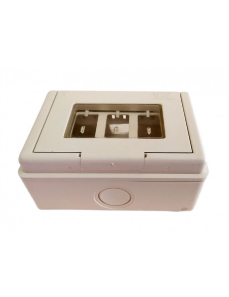 Cassetta-portafrutti-da-parete-avorio-con-portello-3-P-magic-1503.A-2