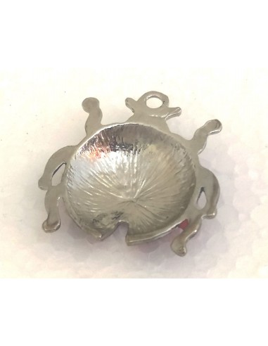 Coccinella-in -metallo-rossa-con-pois-neri-e-brillantini-parte inferiore.