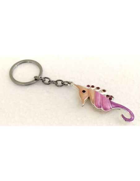 Portachiavi-cavalluccio-marino-in-metallo-13cm-Fuxsia